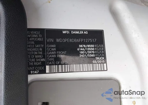 2015 Mercedes-Benz Sprinter 2500 High Roof из США, поврежденный, VIN WD3PE8DB6FP127517